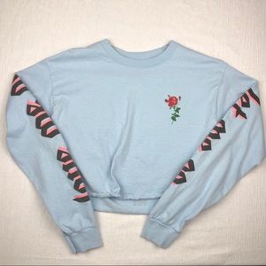 [Samii Ryan] Checker Rose Long Sleeve Crop Top